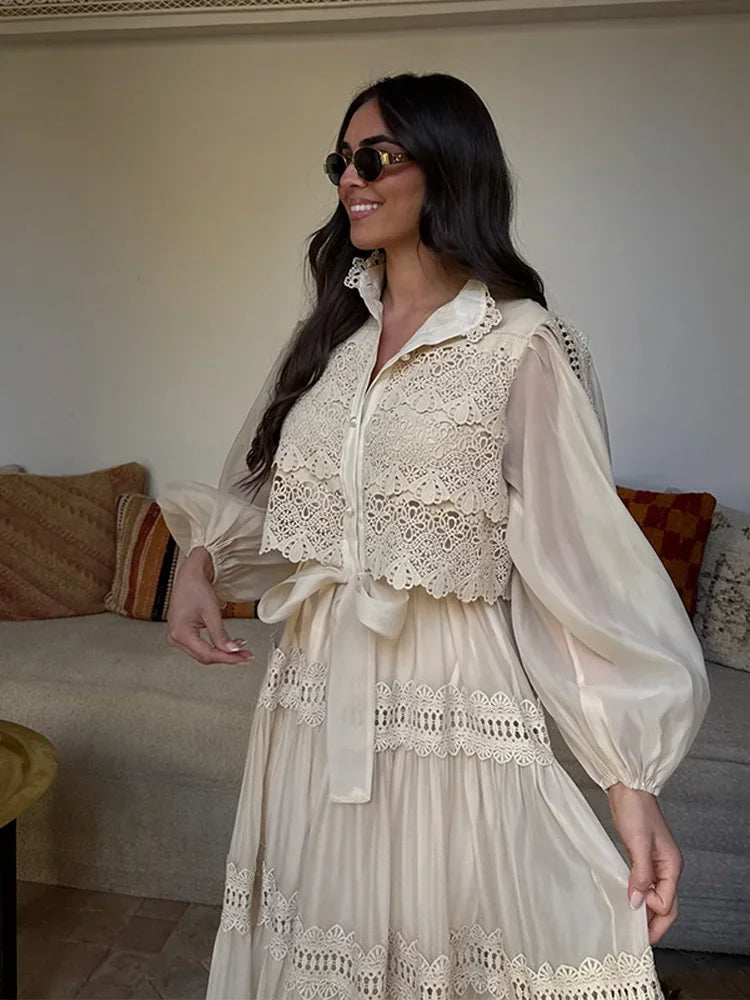 Marina - Button Front Tiered Dress