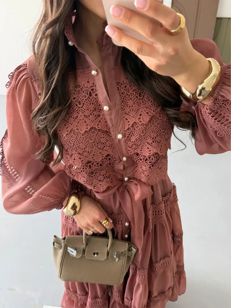 Marina - Button Front Tiered Dress