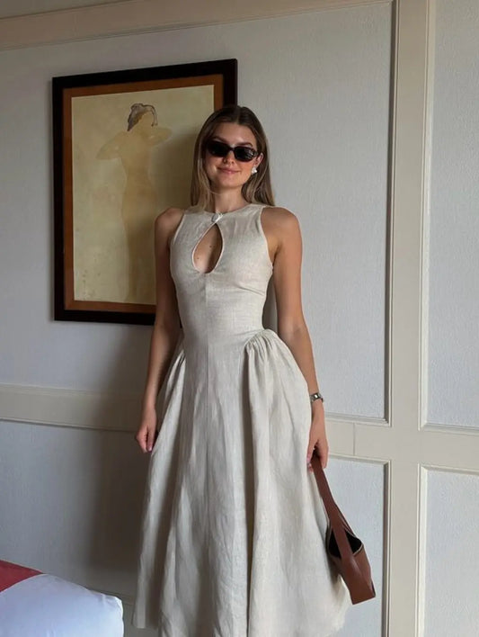 Lina - Keyhole Midi Dress