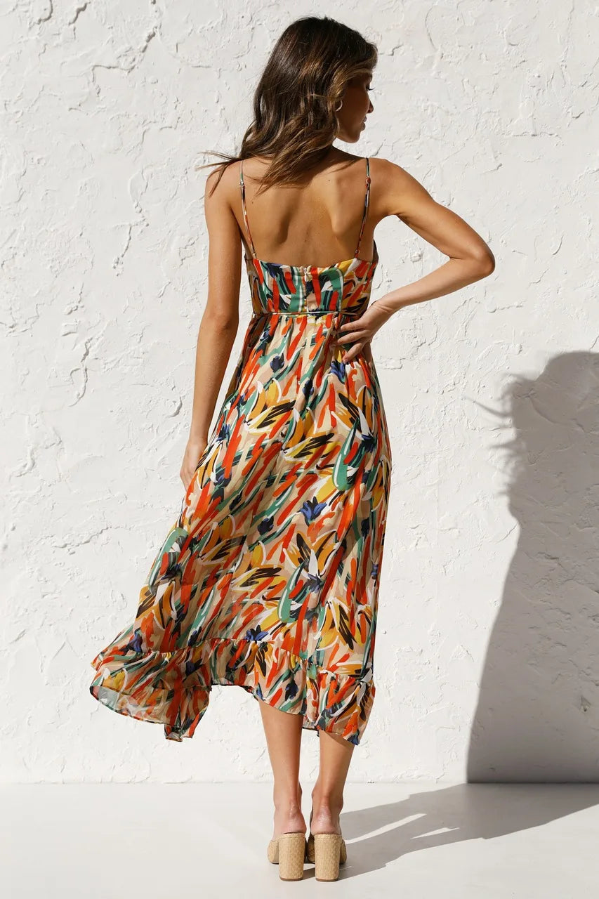Reese - Printed Spaghetti Strap Dress