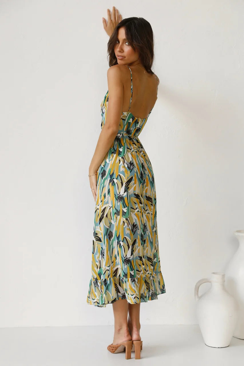 Reese - Printed Spaghetti Strap Dress