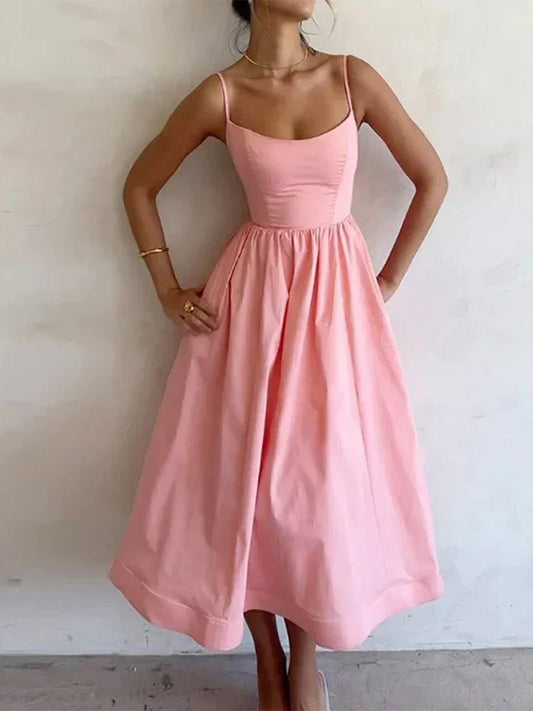 Laura - Spaghetti Strap Midi Dress