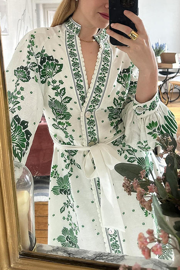 Nancy - Floral Button Shirt Dress
