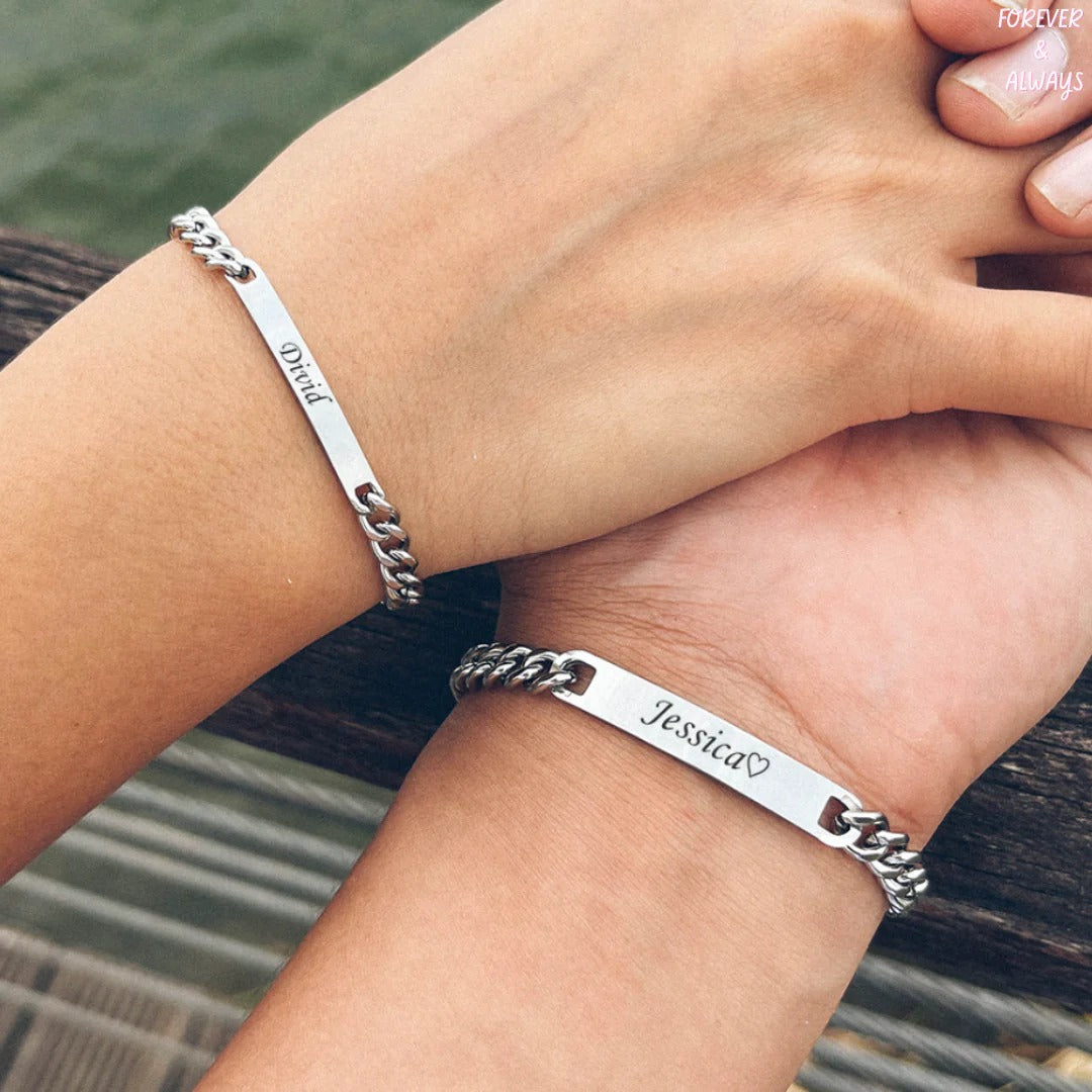 Engraved Matching Bracelets Set