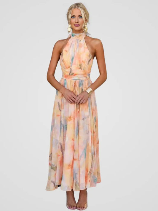 Nicole - Floral Halter Midi Dress