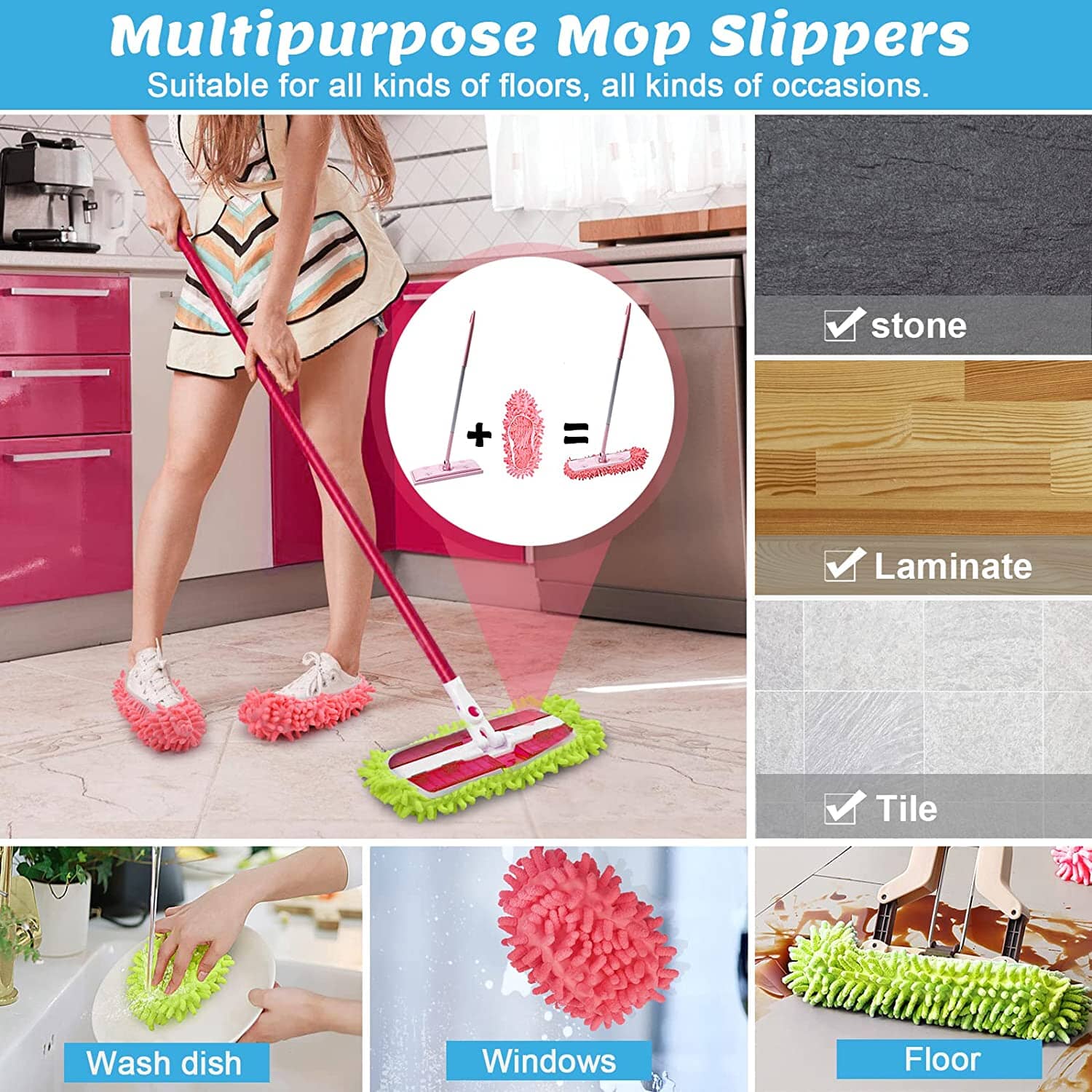 Lazy Mop Slippers Home Storage & Organization Marcira 