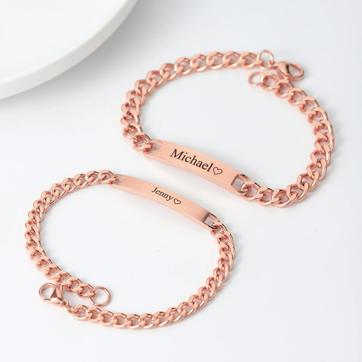 Engraved Matching Bracelets Set