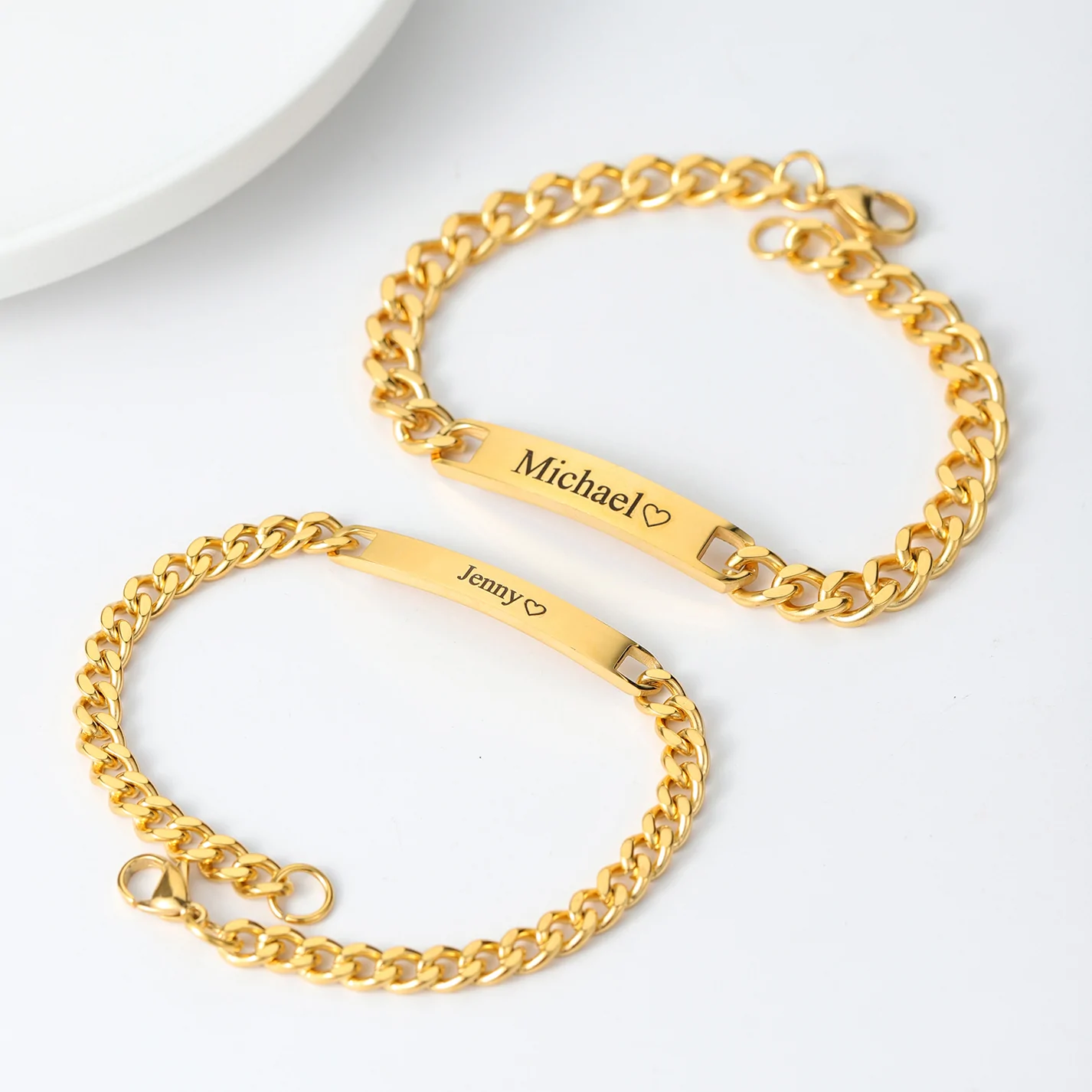 Engraved Matching Bracelets Set