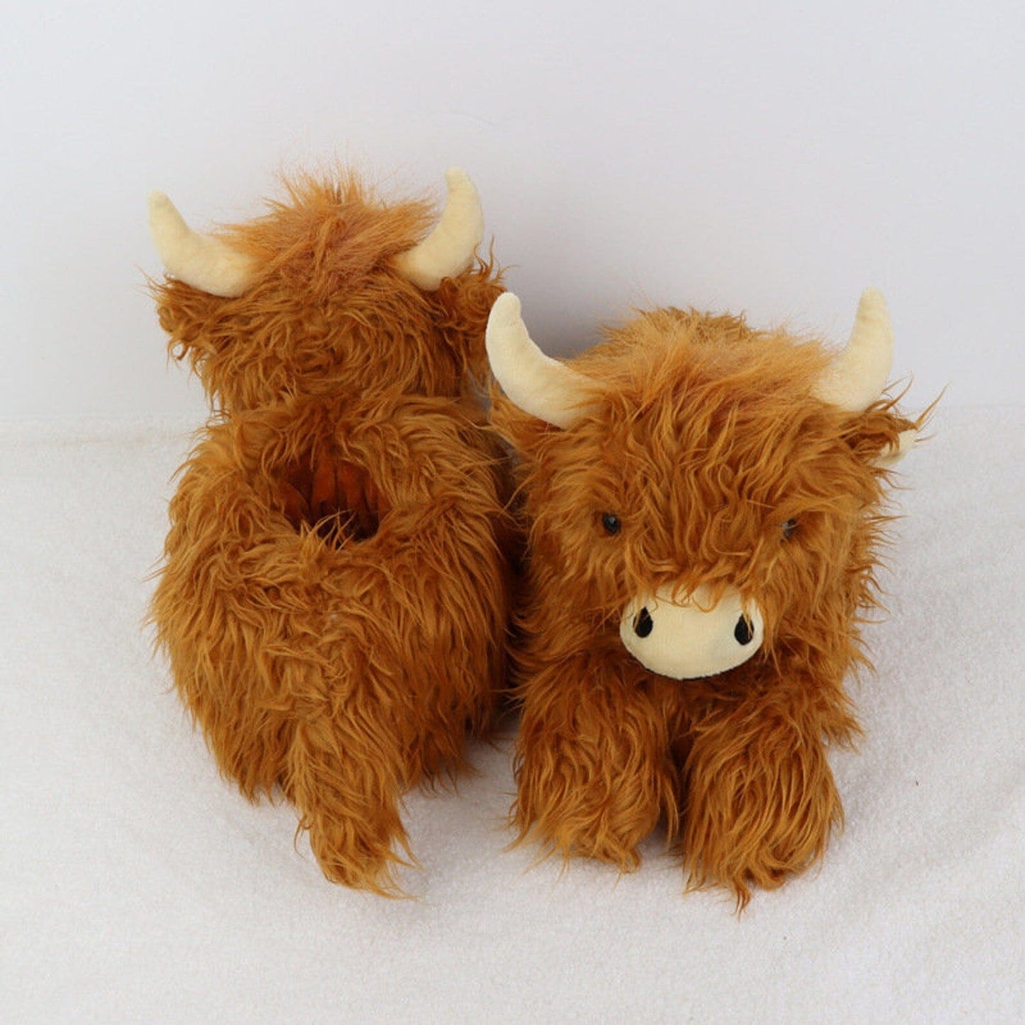 Fuzzy Highland Cow Slippers Marcira 