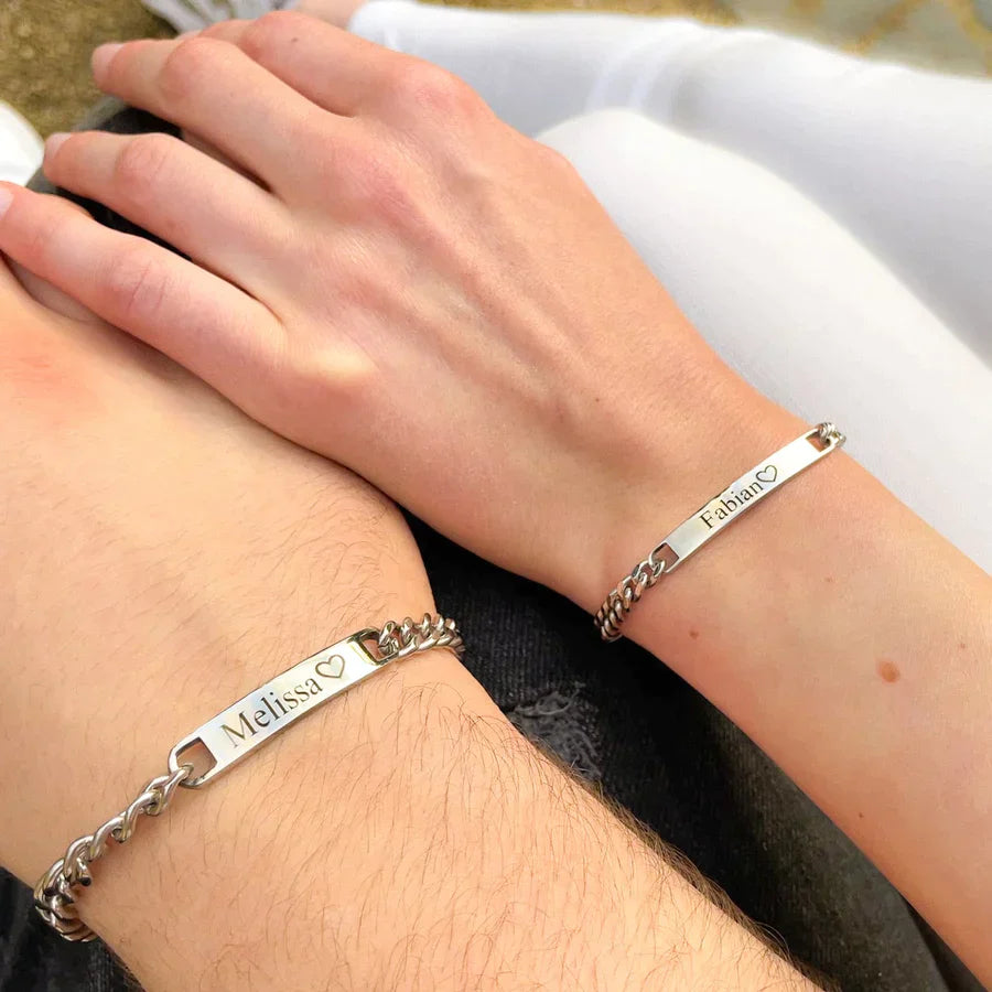 Engraved Matching Bracelets Set